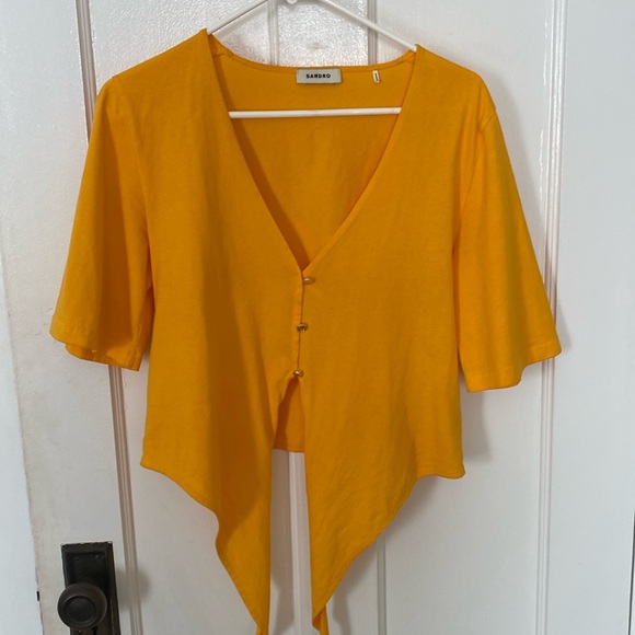 Sandro Paris size 1 yellow top - Picture 1 of 4